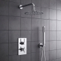 Delphi Axiom Lever Chrome Dual Concealed Shower Set with Fixed Head and Handset