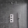 Delphi Axiom Lever Chrome Triple Concealed Shower Set with Large Drencher Head and Handset