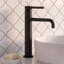 Delphi Axiom Lever Matt Black Swivel Spout High Rise Tall Basin Mixer Tap
