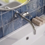 Delphi Axiom Lever Chrome Side Action Basin Mixer Tap Wall Mounted
