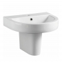 Delphi Bayeux2 Basin and Semi Pedestal 560mm Wide - 1 Tap Hole