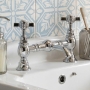 Delphi Belgravia Chrome Luxury Bridge 2-Hole Basin Mixer Tap