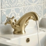 Delphi Belgravia Brushed Brass Luxury Mono Basin Mixer Tap with Pop-Up Waste