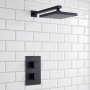 Delphi Bramwell Thermostatic Dual Concealed Mixer Shower with Fixed Shower Head - Black