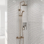 Delphi Bratton 2 Thermostatic Bar Mixer Shower with Fixed Head and Shower Kit - Brushed Brass