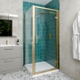 Delphi Calibre Brushed Brass 6mm Hinged Door Shower Enclosure