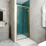 Delphi Calibre Brushed Brass 6mm Hinged Shower Door (1900mm High)