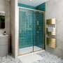 Delphi Calibre Brushed Brass 6mm Sliding Shower Door (1900mm High)