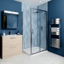 Delphi Calibre Brushed Pewter 6mm Sliding Door Shower Enclosure