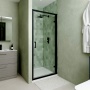 Delphi Calibre Matt Black 6mm Hinged Shower Door (1900mm High)