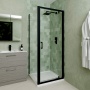 Delphi Calibre Matt Black 6mm Pivot Door Shower Enclosure