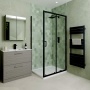 Delphi Calibre Matt Black 6mm Sliding Door Shower Enclosure