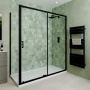 Delphi Calibre Matt Black 6mm Rectangular Sliding Door Shower Enclosure (1900mm High)