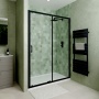 Delphi Calibre Matt Black 6mm Sliding Shower Door (1900mm High)