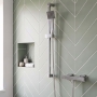 Delphi Cara Square Chrome Bar Mixer Shower Set with Slide Rail Kit