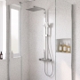 Delphi Cara Square Chrome Bar Mixer Shower Set with Fixed Head and Handset