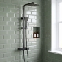 Delphi Chilton Thermostatic Bar Mixer Shower with Shower Kit + Fixed Shower Head - Black