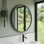 Delphi Compass Black Inset Framed Standard Bathroom Mirror 800mm x 800mm