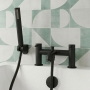 Delphi Corinthian Matt Black Bath Shower Mixer Tap with Kit