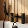 Delphi Dive Matt Black Bath Shower Mixer Tap with Kit