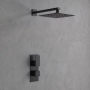 Delphi Edge Black Dual Concealed Shower Set with Fixed Head