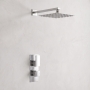 Delphi Edge Chrome Dual Concealed Shower Set with Fixed Head