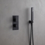 Delphi Edge Black Dual Concealed Shower Set with Handset and Bracket