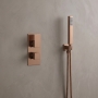 Delphi Edge Brushed Bronze Dual Concealed Shower Set with Handset and Bracket