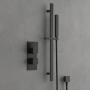 Delphi Edge Matt Black Dual Concealed Shower Set with Slide Rail Kit