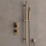 Delphi Edge Brushed Bronze Dual Concealed Shower Set with Slide Rail Kit