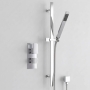 Delphi Edge Chrome Dual Concealed Shower Set with Slide Rail Kit