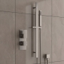 Delphi Edge Brushed Pewter Dual Concealed Shower Set with Slide Rail Kit