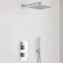 Delphi Edge Chrome Dual Concealed Shower Set with Fixed Head and Handset