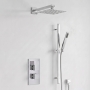 Delphi Edge Chrome Dual Concealed Shower Set with Fixed Head and Slide Rail Kit