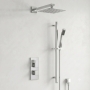 Delphi Edge Chrome Dual Concealed Shower Set with Fixed Head and Slide Rail Kit