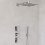 Delphi Edge Chrome Triple Concealed Shower Set with Fixed Head and Handset
