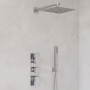 Delphi Edge Chrome Triple Concealed Shower Set with Fixed Head and Handset