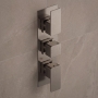 Delphi Edge Brushed Pewter 2-Outlet Triple Concealed Shower Valve