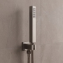 Delphi Square Pencil Brushed Pewter Shower Handset (inc Bracket and Hose)