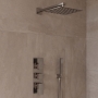 Delphi Edge Brushed Pewter Triple Concealed Shower Set with Fixed Head and Handset
