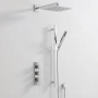 Delphi Edge Chrome Triple Concealed Shower Set with Fixed Head and Slide Rail Kit