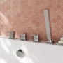 Delphi Edge Chrome 4-Hole Pillar Mounted Bath Shower Mixer Tap