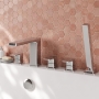 Delphi Edge Chrome 5-Hole Pillar Mounted Bath Shower Mixer Tap