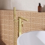 Delphi Edge Brushed Brass Freestanding Bath Shower Mixer Tap (inc Kit)