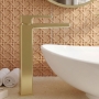 Delphi Edge Brushed Brass Tall Mono Basin Mixer Tap