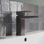 Delphi Edge Brushed Pewter Mono Basin Mixer Tap (inc Press Top Waste)