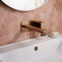 Delphi Edge Brushed Bronze 2-Hole Wall Mounted Basin Mixer Tap (inc Backplate)