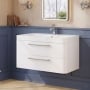 Delphi Envoy 800mm 2-Drawer Wall Hung Vanity Unit (inc Basin)