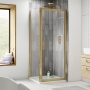 Delphi Expressions Brushed Brass Pivot Door Square Shower Enclosure (inc Tray)