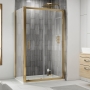 Delphi Expressions Brushed Brass Sliding Door Rectangular Shower Enclosure (inc Tray)